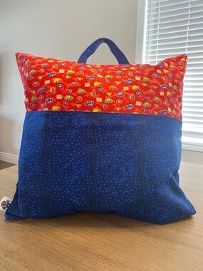 Handmade Kids Reading Pillow with Book Pocket